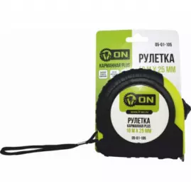 Рулетка PLUS 10 м х 25мм, обрезиненный корпус