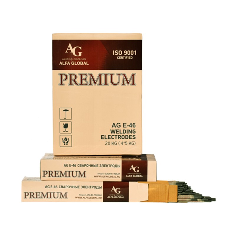 Электроды сварочные AG E-46 PREMIUM d=2,5*350 1 кг