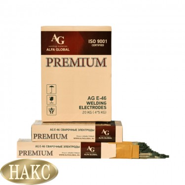 Электроды сварочные AG E-46 PREMIUM d=4,0*350 5 кг